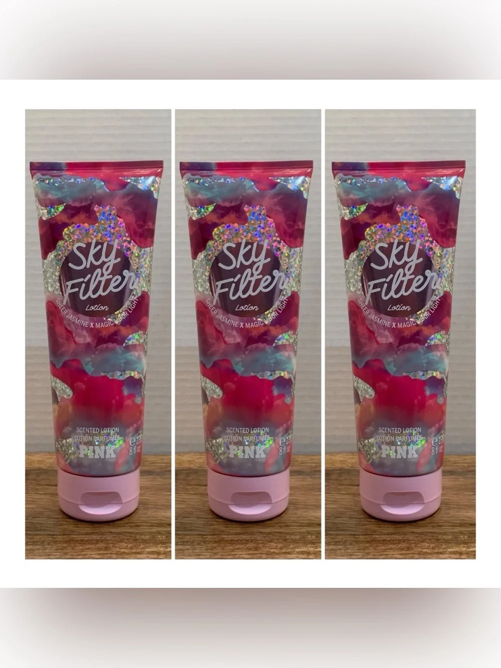 Victoria's Secret PINK Sky Filter Scented Lotion ~ 8 fl.oz. ( Lot of 3 )